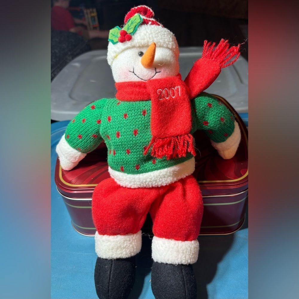 13” Jingle Collection Snowman 2007 Christmas Holiday Plush Decor EPC